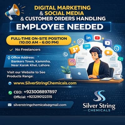 DIGITAL MARKETING & SOCIAL MEDIA & CUSTOMER ORDERS HANDLING EMPLOYEE