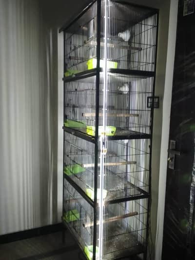 Iron cage 4 portion with wiring |bird cage|wooden cage|wood cage|cage|