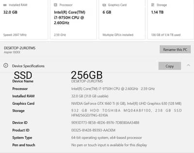 acer nitro 5 i7 9th gen gtx 1660 ti