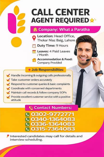 Call centre Agent Required