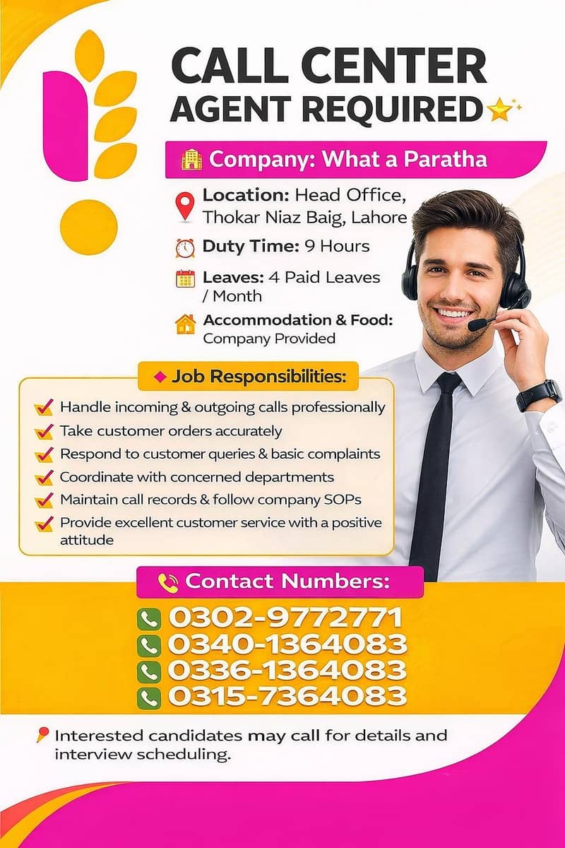 Call centre Agent Required 0