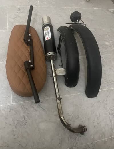 Cafe racer all parts available | cafe racer silencer handle seat