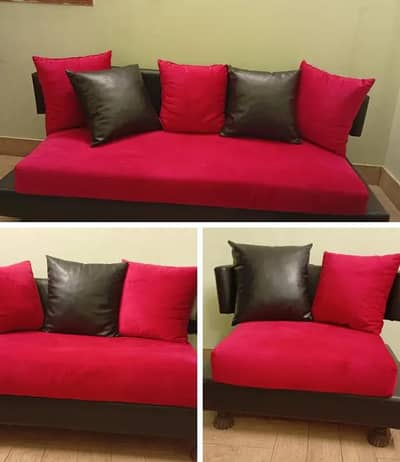 leather velvet sofa for sale urgent
