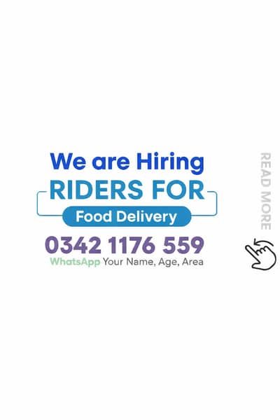 Food Delivery Riders Required