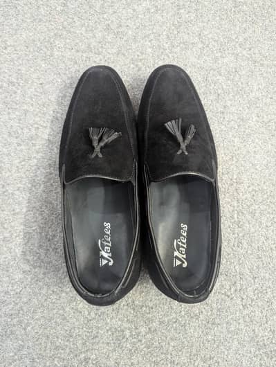 Original Nafees Black Suede Tassel Loafers