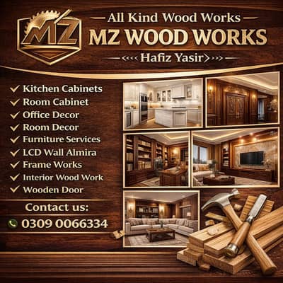 Wood Works Services in Lahore/ New Kitchen & Wardrobe Making/Carpenter