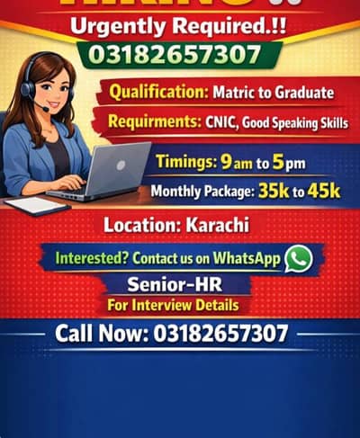 we need staff male and female