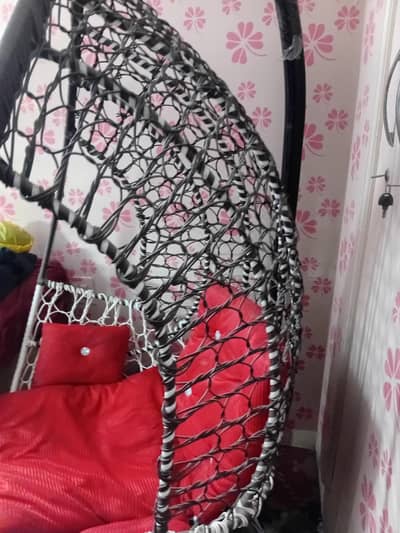 shizi egg hanging chair  jhola whithout stand, with cushion set