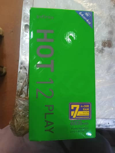 Infinix hot 12 play  with  box