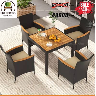  Premium Rattan Dining Chairs Set – Outdoor / Garden / Café