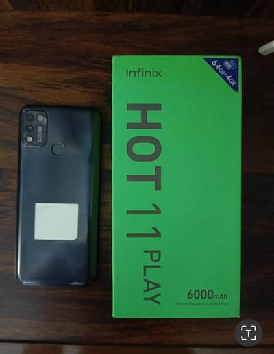 Hot 11 Play 4/64 GB with Box and Orignal Charger