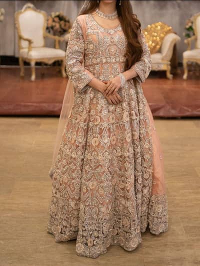 walima bridal maxi peachy pink