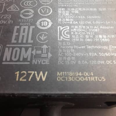 Microsoft 127W original Charger Surface