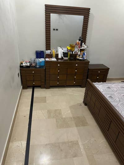 Almost New bed with Beautiful side tables and dressing table