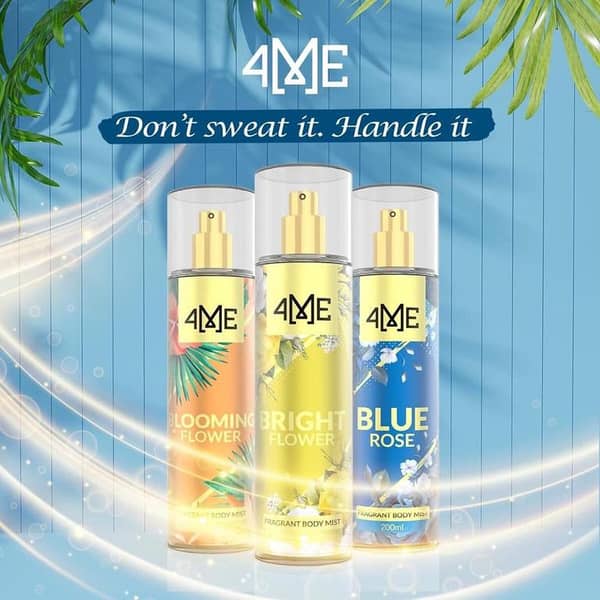 4ME Fragrant Body Mist – Blooming Flower, Bright Flower & Blue Rose (200ml)