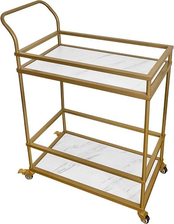 **Designer Tea Trolley with Smooth Casters, Versatile Serving Cart for Living Room, Kitchen, or Entertaining Guests**