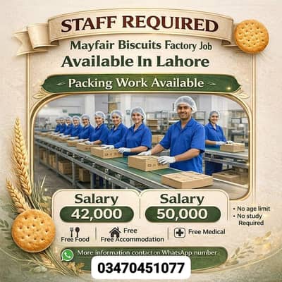 Biscuits factory jobs available. wharps nb 03470451077