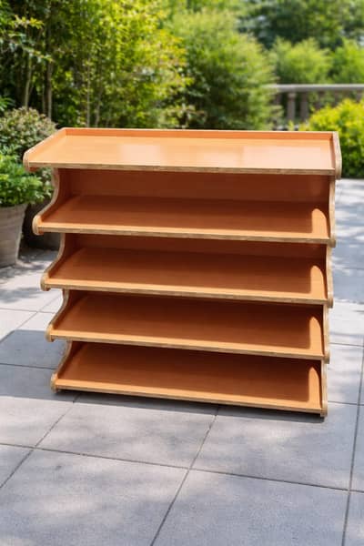 Title: Modern Wooden Shoe Rack – 4 Shelves | Strong & Stylish Design