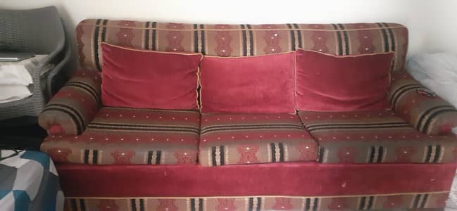 Sofa set 3 seater and pair of single seater,Urgent sale