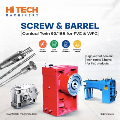 Screw & Barrel Extruder – Conical Twin 92/188 for PVC & WPC