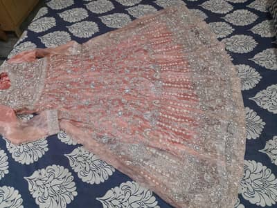 peach embroidered dress