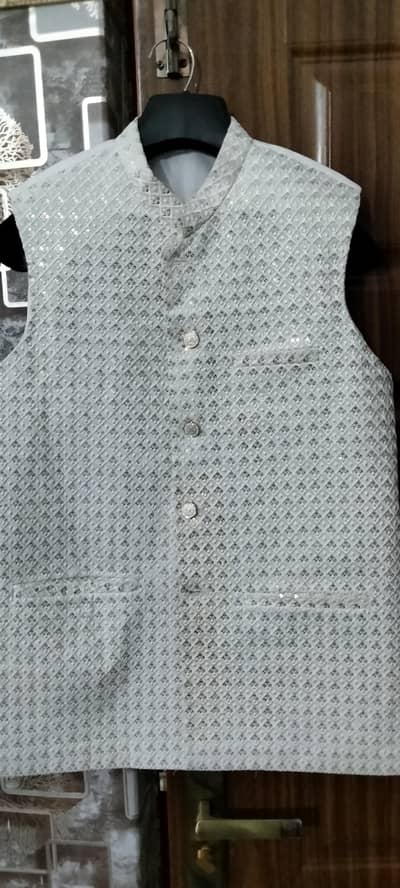 Banarsi white waistcoat