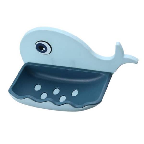 Fish Shape Soap Box: Wall-M Mounted Drainable Soap Tray (Self-Adhesive) for Bathroom