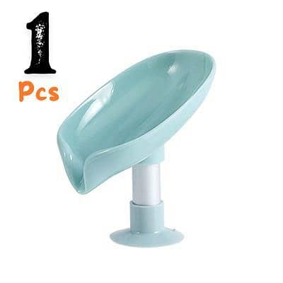 Leaf-Shape Soap Box and Draining Soap Dish Set for Bathroom, Kitchen, Balcony