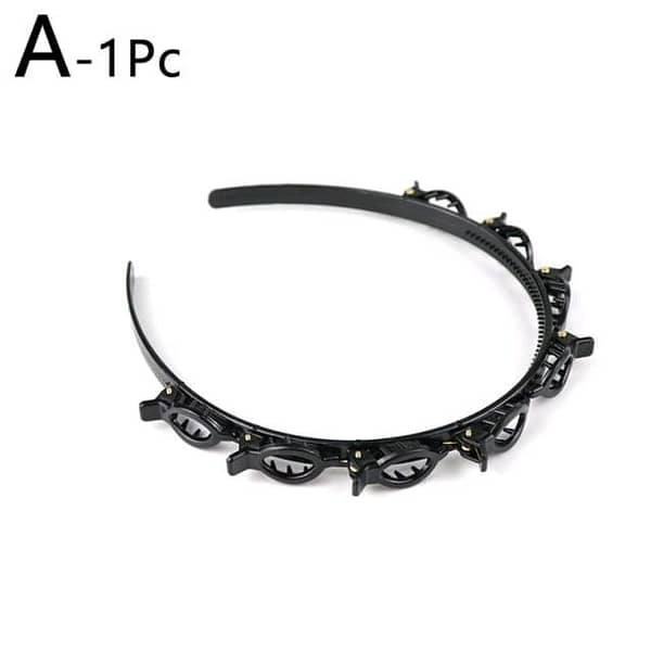 Braider Hair Style Twister Headband with Clips for Double Bangs – Fashion Hairband for Women and Girls