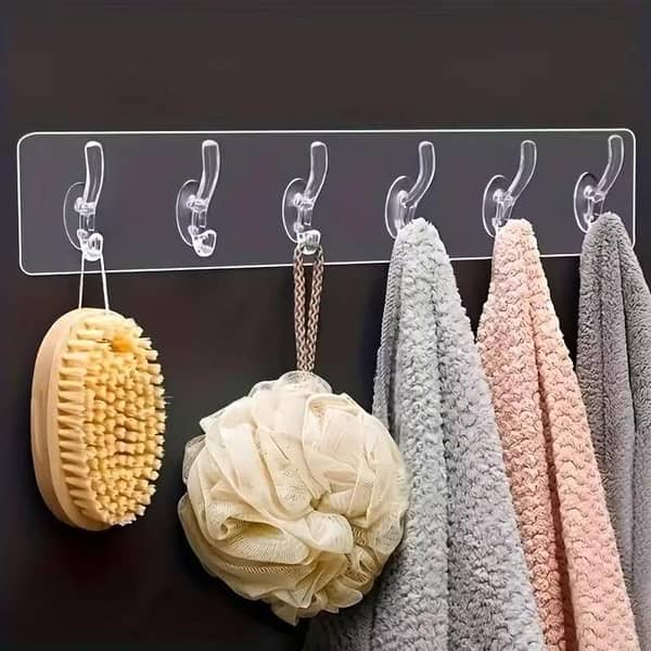 Strong Adhesive Hooks for Bathroom, Kitchen, and More – Waterproof Wall Hangers (6-Pack)