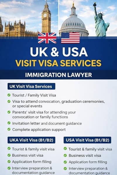 UK & USA Visit Visa Assistance | Immigration Lawyer