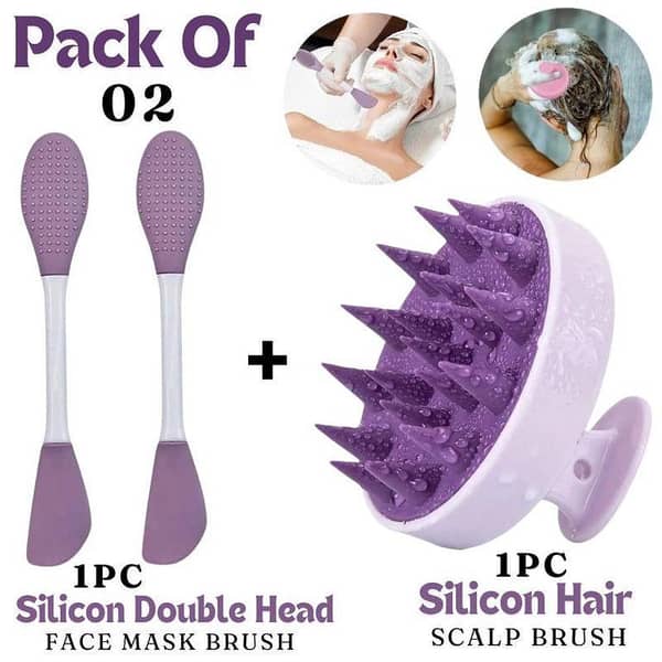 Pack of 2 Silicone Nose Brushes for Blackheads and Exfoliation; Double-Sided Scalp Massage and Shampoo Brush