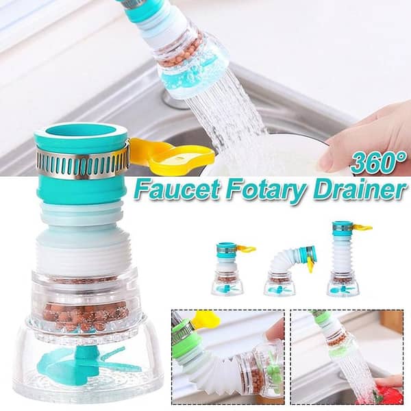 Fan Faucet 360 Adjustable Water-Saving Nozzle | Clip-Style Faucet Water Filter & Booster Shower Head for Kitchen