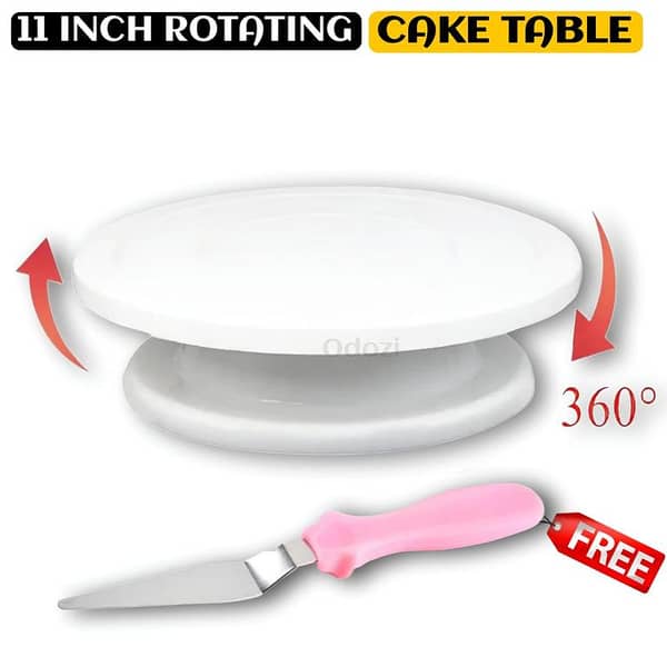 11 inch  Rotating Cake Turntable , Turns Smoothly Revolving Cake Stand Cake Decorating Kit Display Stand Baking Tools Accessories