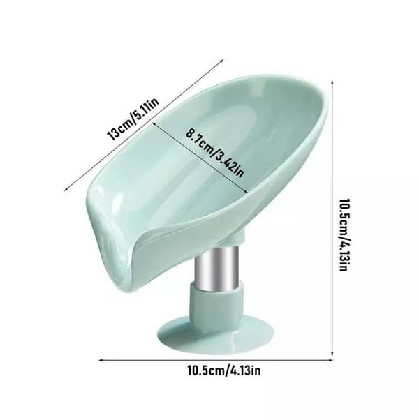 Leaf Shape Soap Box with Drainage - Wall-Mitting Soap Holder for Bathroom, Sink or Shower