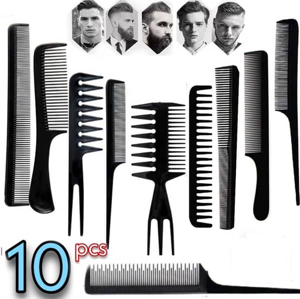 10-Piece Hair Styling Comb Set for Men and Women - Anti-Static, Multi-Function Salon/Barber Tools