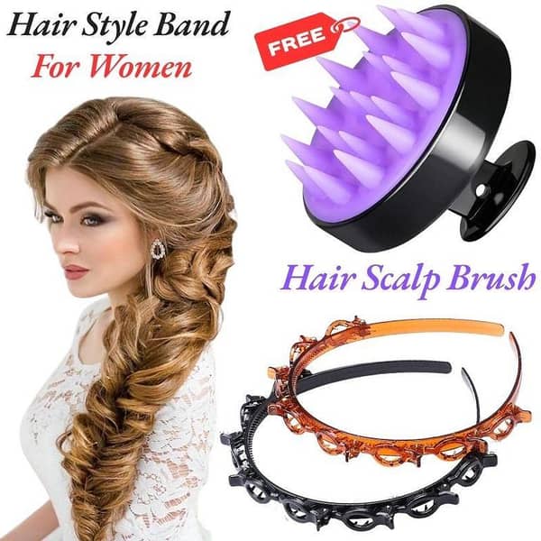New 1pc Braider Hair Style Twister Hair Band with Clip and Double Bangs, Women/Girls