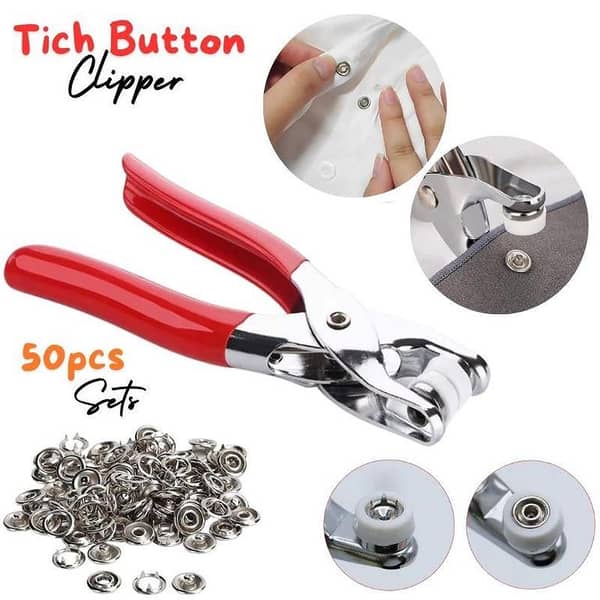 50pcs Snaps Tich Button Machine: Fastener Pliers Set for DIY Crafts, Clothing, Hats and Sewing