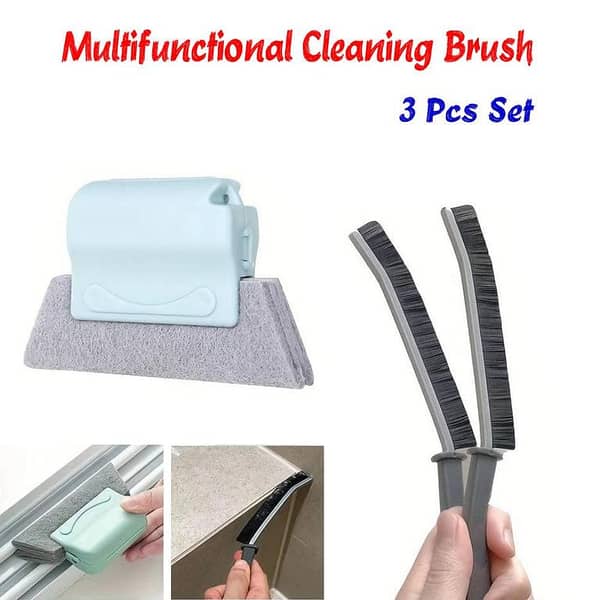 3pcs/set, Groove Cleaning Brush, Gap Brush, Handheld Crevice Brush, Multifunctional Cleaning Brush, Window And Door Track Brush, Dust Removal Brush, No Dead Corner, Cleaning Supplies, Cleaning Tool