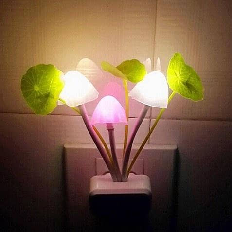 Automatic Sensor Light Night, Color-Changing LED Flower Mushroom Lamp for Bedroom and Kids Room