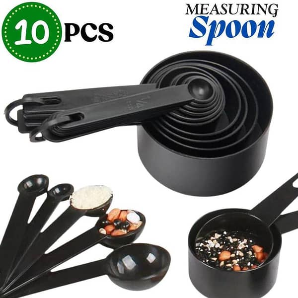 10-Piece Premium Measuring Cup and Spoon Set for Baking, Cooking, and Kitchen Measurements