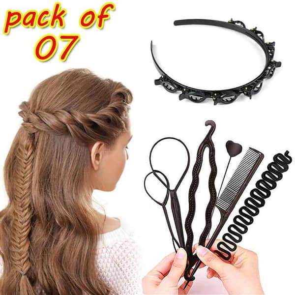 Hair Styling Tools for Girls & Women — Pack of 7