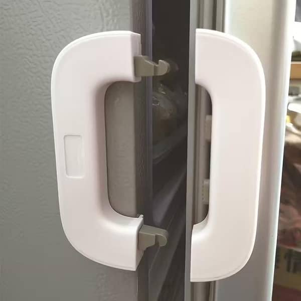 Child Safety Refrigerator Lock for Cabinets, Drawers & Ovens - Easy Adhesive Installation