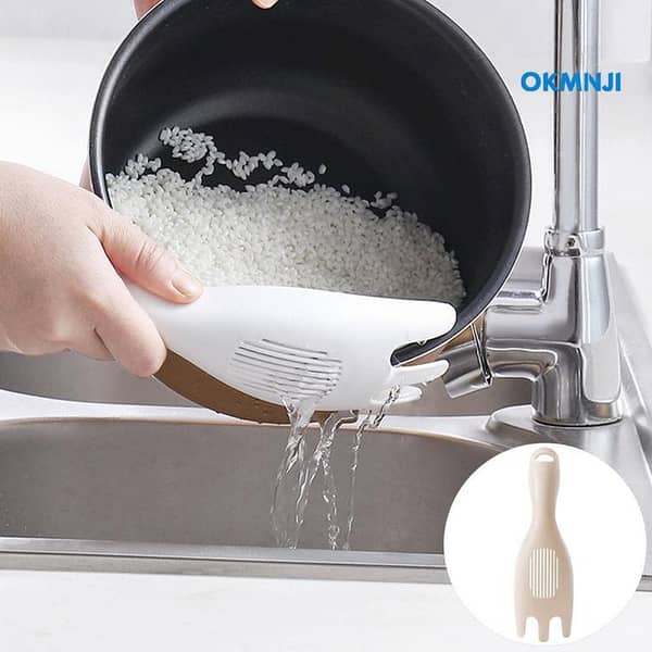 Multifunctional Rice Spoon Kitchen Rinse Rice Red Bean Washer Cleaning Drain Filter Kitchen Tool