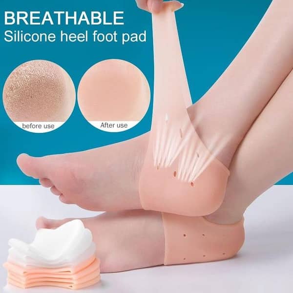 1 Pair (2PCS) Silicone Gel Moisturizing Sock Prevent Foot Heel Crack Shoes