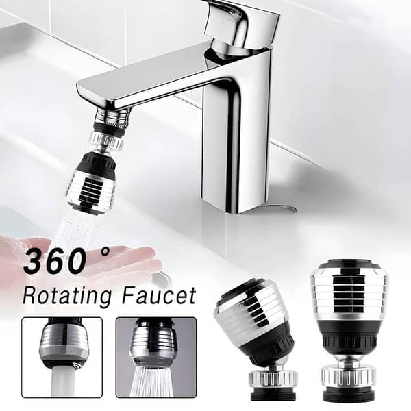 360 Degree Kitchen Faucet Aerator with 2 Modes: Adjustable Water Filter Diffuser for Water Saving, Connecting Shower, and Sink Pump