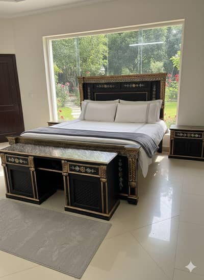 king size Double set with Side Tables & Dressing complete bed set