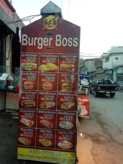 burger shawarma counter with fry fitting