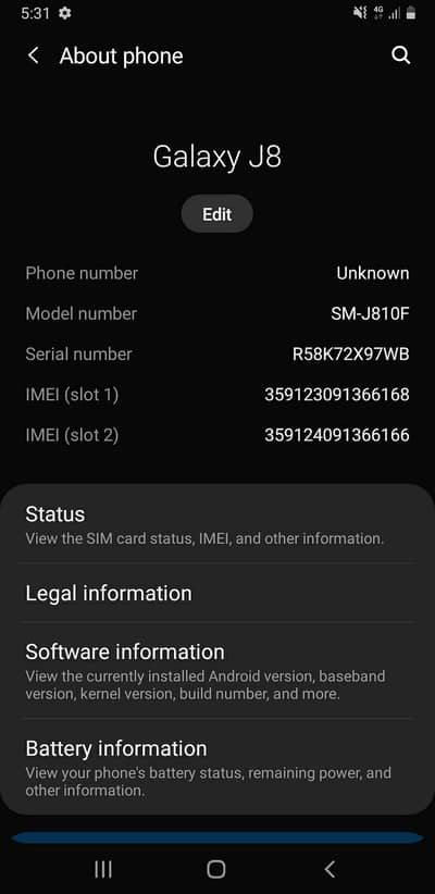 Samsung Galaxy j8 4GB 64gb