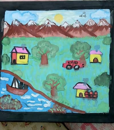 hand painting on canvas